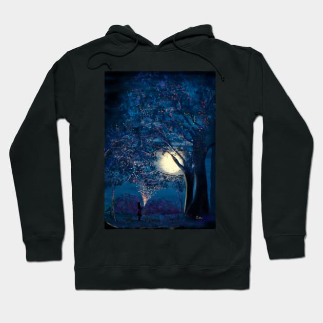 Moonlit Enchanted Woods by Annalisa Amato Hoodie by annalisaamato